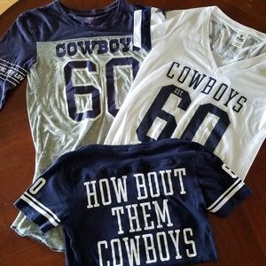 3 Dallas Cowboys Victoria's Secret PINK Shirts